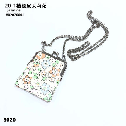 Satin Single Piece Mini Genuine Leather Coin Purse Lipstick Small Bag Buckle Storage Bag Open Buckle Crossbody Headset Bag
