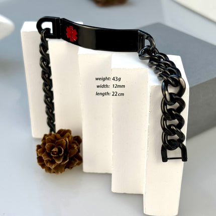 Factory Ready Stock Amazon E-Commerce Jewelry Dripping Black Oil Cross Curved Brand Stainless Steel Bracelet Titanium Steel Hand Jewelry Bracelet
