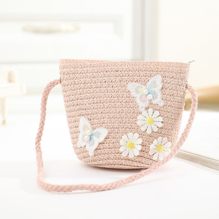 Cross-border New Children's Bag Spring and Summer New Children's Crossbody Bag Handmade Straw Satchel Travel Mini Coin Purse