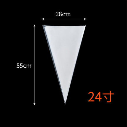 Explosion-Proof High-Pressure Disposable Piping Bag Thickeneded Transparent Spot Plastic Ldpe Environmentally Friendly Triangle Bag 50 Pieces Small Size
