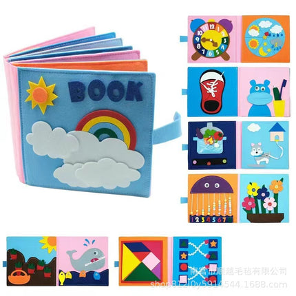 Cross-border Felt Learning Board Busy Board New Hot Selling Children Early Education Intelligence Development Felt Busy Board