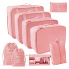 Pink cosmetic bag nine-piece 