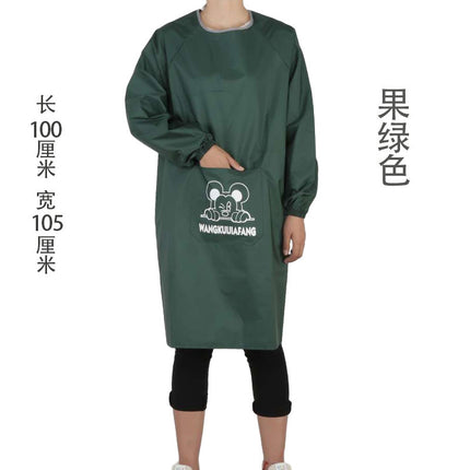 Long sleeve apron overalls oil-proof waterproof adult men's and women's overalls kitchen work work anti-dress apron wholesale