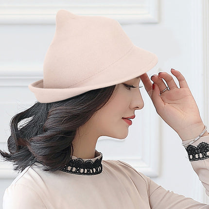 European and American Personalized Magic Hat Pointed Felt Hat Magic Hat Halloween Stage Performance Hat Rolled Edge Wool Witch Hat
