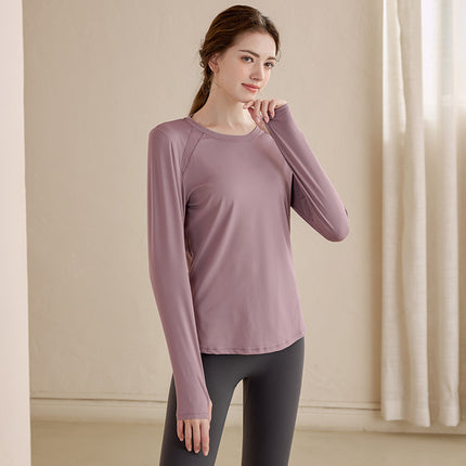 Yoga clothes women's long-sleeved workout clothes T-shirt breathable running professional workout clothes morning running workout clothes top spring and autumn