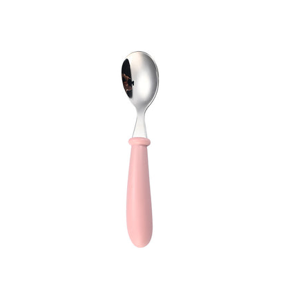 Children's 304 stainless steel fork spoon suit baby complementary food training eating spoon portable feeding tableware spoon
