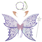 Purple wings + ears + garland + fairy wand / One size fits all