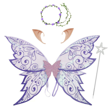 2025 Halloween New Products for Kidsren and Adults Elf Butterfly Wings Back Decoration Holiday Party Dress up Hot Stamping Butterfly Wings