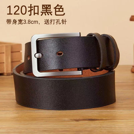 Fortray Leather Belt First Layer Cowhide Men's Genuine Pure Leather Buckle Belt Men's High-End Trouser Belt 23 Business