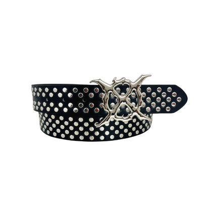 Big Skull Hip Hop Alloy Rivet Square Beads Pyramid Distinctive Belt Women's All-match Decorative High-grade Sense Belt