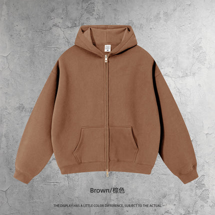 Kite Men's Clothing | Cross-Border European and American Loose Zipper Shirt Two-Piece Set for Men and Women 350g Fleece Hooded Sweatshirt and Pants Set