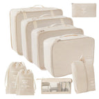 Beige cosmetic bag nine-piece 