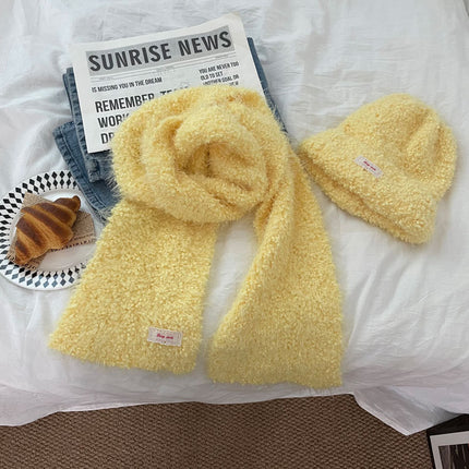 "Puff Ice Cream" Homemade Soft and Waxy Plush High-End Scarf Korean Style Warm Knitted Scarf