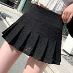 Q842 black gauze skirt (anti-exposure culottes) / S