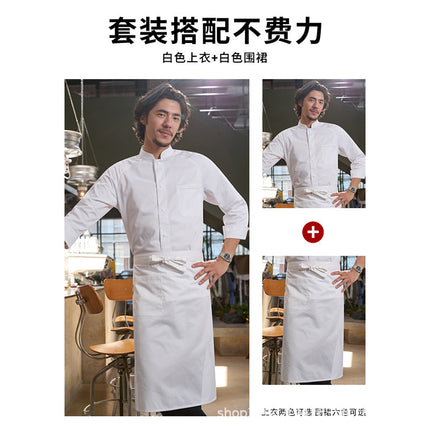 Chef Uniform Long-Sleeve Men's Hotel Restaurant Western Cuisine Bakery Kitchen Work Clothes Professional Attire