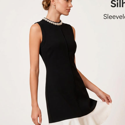 Summer French-Style Elegant Ladylike Goddess Style Light Luxury High-End Sophisticated and Elegant Little Black Sleeveless Dress