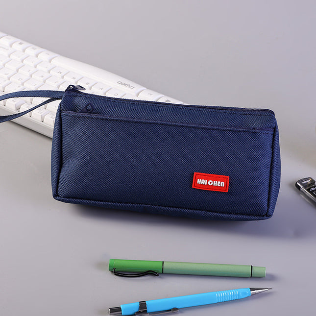 Simple Solid Color Pencil Bag for Students and High School Students Stationery Bag Multifunctional Portable Large Capacity Dirty Resistant Pencil Tote Bag