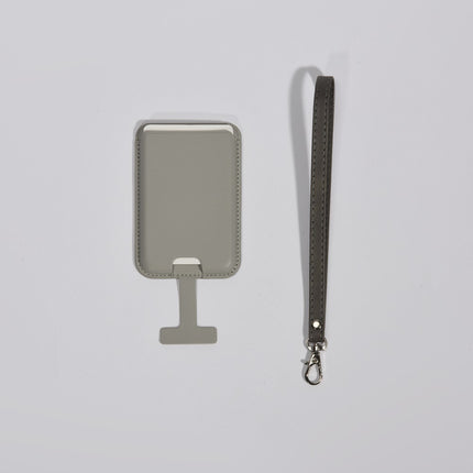 Cross-Border Phone Lanyard with Tail, Anti-Lost Card Holder Suitable for Apple Magsafe Magnetic Card Holder, Back-Stick Leather Card Clip
