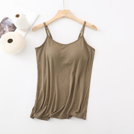Modal with chest pad Vest Women's condole belt without steel ring BRA-T Cup one-piece slim underwear base shirt wholesale