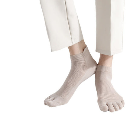 Toe Socks for Men and Women, Ultra-Thin Breathable Mesh Summer Tabi Socks, Pure Cotton Combed Short-Tube Pure Cotton Boat Socks, Invisible Socks