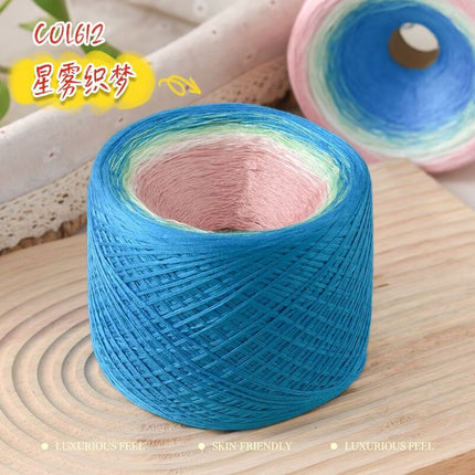 mercerized cotton hand-wound mixed strand cake line gradient long dyed hand-woven shawl blanket crochet wool 300g