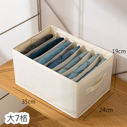 Pants Clothes Storage Artifact Partition Box Jeans Partition Organizer Bag Household Wardrobe Layered Clothes Stacking Box