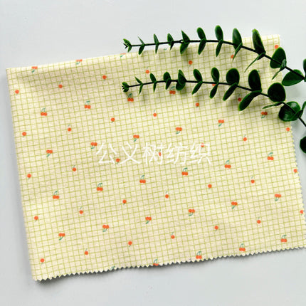 "Small Cherry" Autumn and Winter Cotton Skin-friendly Fabric Pure Cotton Plain Scrub Printed Cloth Garment Fabric