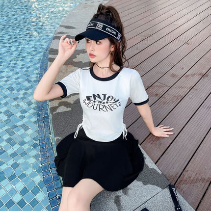 Women's Swimsuit 2025 New Style Belly-Covering Slimming Look One-Piece Boxer Swimming Pool Conservative Hot Spring Professional Large Size Swimsuit