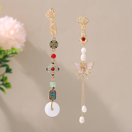 Antique Cheongsam National Tide Wind Pressure Break Elegant Pendant Brooch Hanfu Tea Clothing Tassel Retro Chinese Makeup Accessories Women