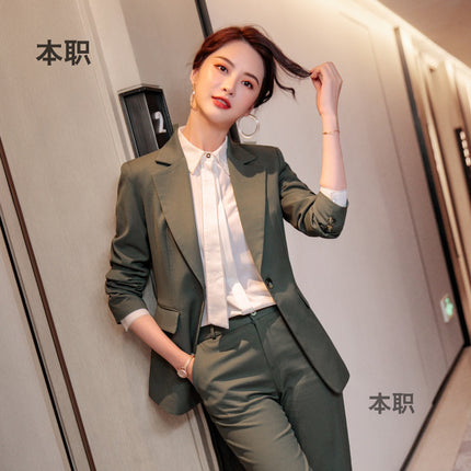 [Calm Color System] Women's Advanced Sense Autumn Commuter Workwear Dress Suit Dress Women's Temperament Work Clothes Suit
