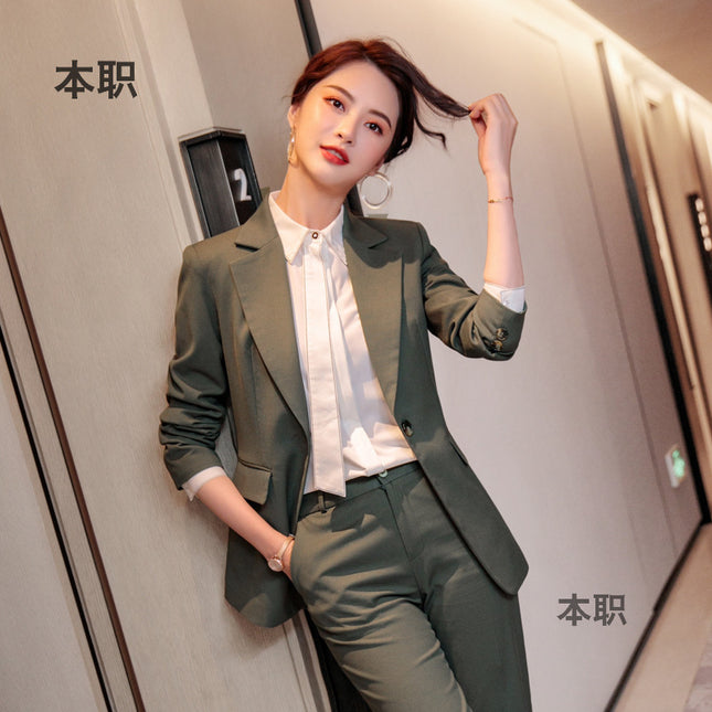 [Calm Color System] Women's Advanced Sense Autumn Commuter Workwear Dress Suit Dress Women's Temperament Work Clothes Suit