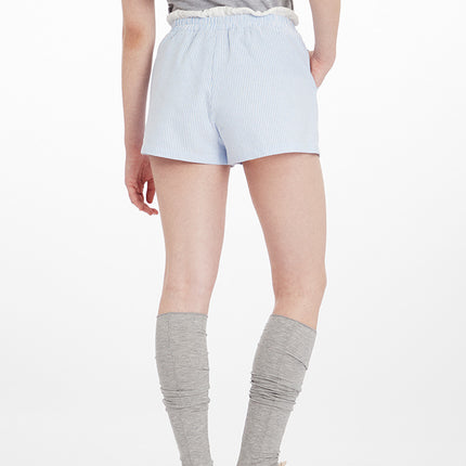 HeyHenry Striped Double Waist Design Casual Shorts Women American Style Hot Girl High Waist Loose Super Short Hot Pants