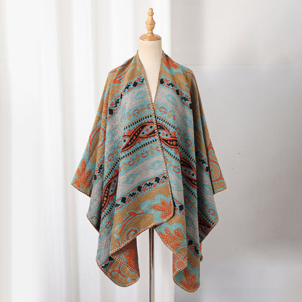 Ethnic Style Men's Shawl Warm Scarf Xizang Travel Outfit Qinghai Lake Northwest Desert Thick Cape Coat