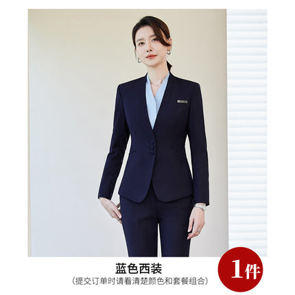 Professional Suit suit Female Spring and Autumn Hotel Manager Front Desk Reception Tooling Beauty Salon Overalls High-end Beautician