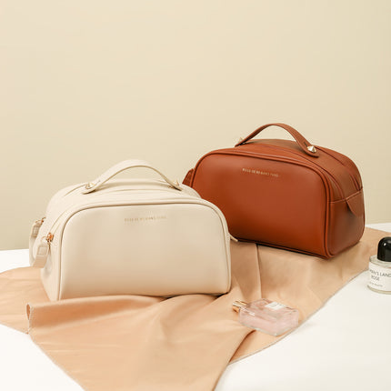 Korean-style new double-bone toast cosmetic bag women's large capacity portable wash storage bag travel business trip organizing bag