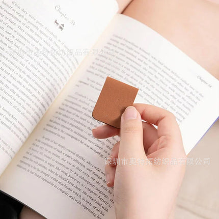 in stock Dopamine Color Magnetic Leather Bookmark Square Magnetic Bookmark Graduation Gift Bookworm Reading Pagination Clip
