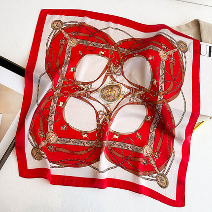 Simulated Silk Printed Silk Scarf for Women, Korean Cashew Leopard Print Headscarf, Four-Season Scarf, Professional Scarf Wholesale