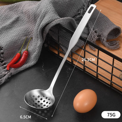 304 Stainless Steel Soup Spoon Hot Pot Colander Household Thickened Large Spoon Long Handle Porridge Spoon Porridge Spoon Drinking Soup Spoon