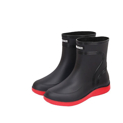 [Daifa] Men's Short and Medium Rain Shoes for Kitchen Site Fishing Waterproof Shoes Thickened Warm Rubber Shoes Rain Boots