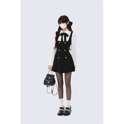 2024 new long sleeve dress women early autumn small fake two sweet hot girl dress