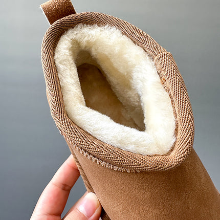 Children's Snow Boots 2025 Winter New Style Girls' Fleece-Lined Short Boots Boys' Thickened Cotton Boots Warm Waterproof Baby Shoes
