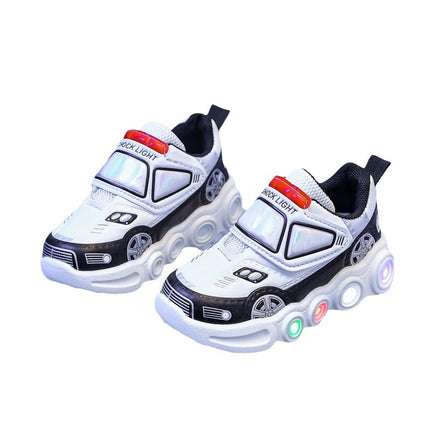 Foreign trade children's sports shoes with lights for small and medium-sized children's new bright lights luminous children's shoes for boys and girls leather cartoon sneaker