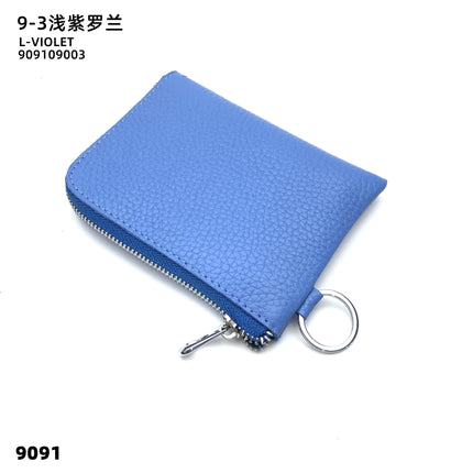 First-Layer Cowhide Zipper Coin Purse Bank Card Coin Small Leather Bag with Key Ring Mini Genuine Leather Coin Purse Wholesale