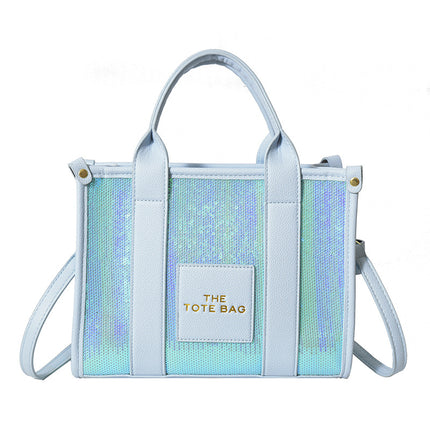 Cross-Border 2025 New Bags Korean Style Fashionable Simple Sequin Bags Tote Bag Shoulder Crossbody Handbag