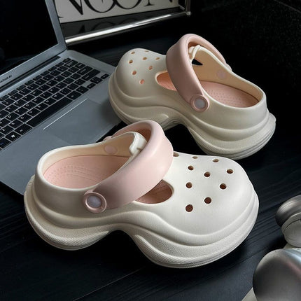Cave Shoes Detachable Diy Summer Women's Slippers Daily Simple Wear-resistant Lightweight Non-slip Height-increasing Casual Comfortable
