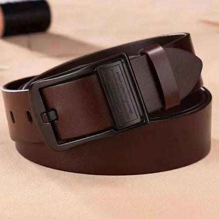 Cross-border men's leather pin buckle belt retro belt fashion casual real cowhide jeans belt manufacturers wholesale
