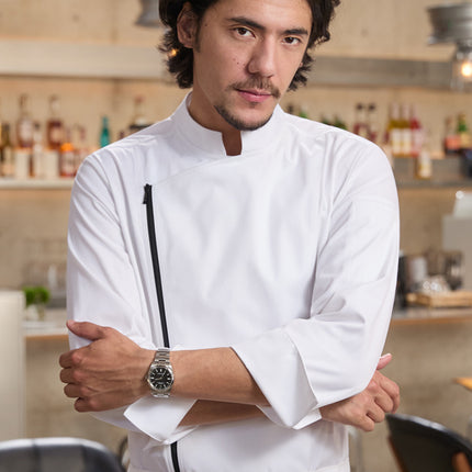 Tesme High-end Chef Work Clothes Long Sleeve Men's YKK Zipper Western Restaurant Catering Baking Hotel Kitchen