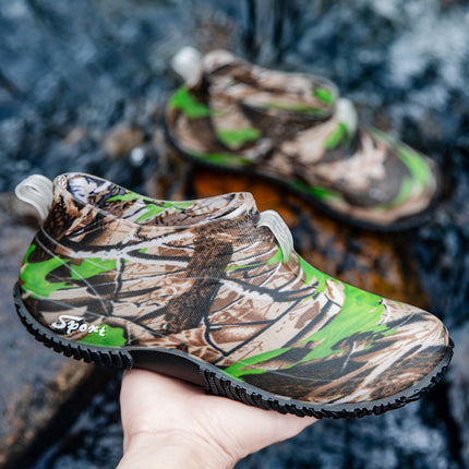 Rain Boots, Low-Cut, Shallow Mouth, Men's Rain Boots, Outdoor Hiking, Wading Rubber Shoes, Non-Slip, Waterproof, Adult Work Water Shoes, Camouflage