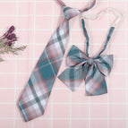 Turquoise green check (tie collar flower)