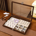 Walnut inner rice jewelry box [4-in-1]